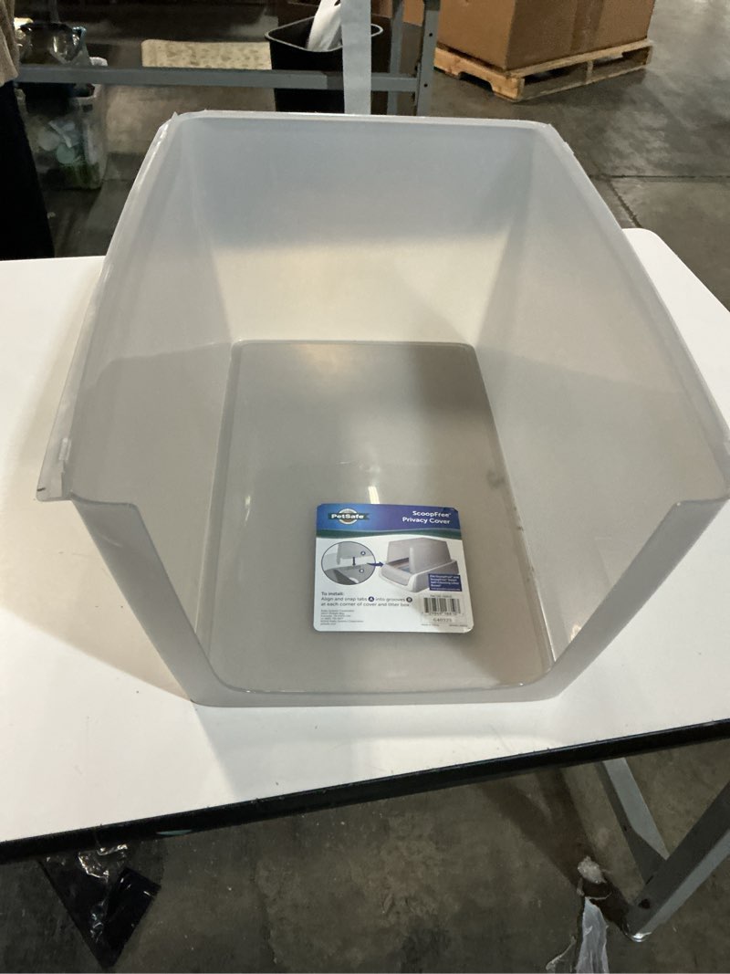 Condition photo showing As Is for PetSafe ScoopFree Litter Box Privacy Cover - Convenient Potty Cover with Minimalist Cabin Design & Durable Construction - Removable Hood for Skittish Cats - Washable & Travel Friendly
