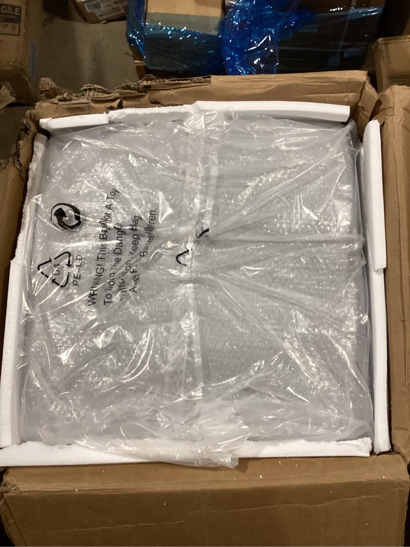 Condition photo showing Good Condition for Alpine Outdoor Commercial Trash Can with Lid - 40 Gallon Heavy Duty Metal Garbage Can with Removable Bin, Locking Lid for a Modern Look in Park, Mall & High Traffic Areas - Black, Grey Stone Panels Without Ashtray