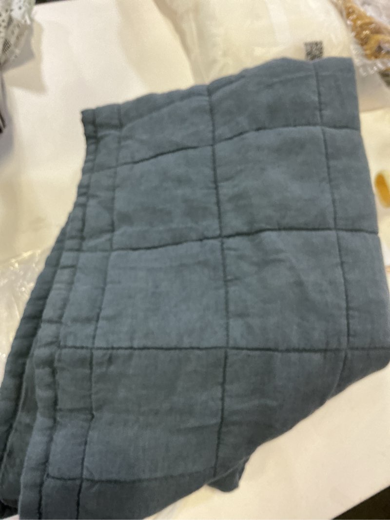 Condition photo showing Good Condition for european linen box quilted sham set charcoal king sham