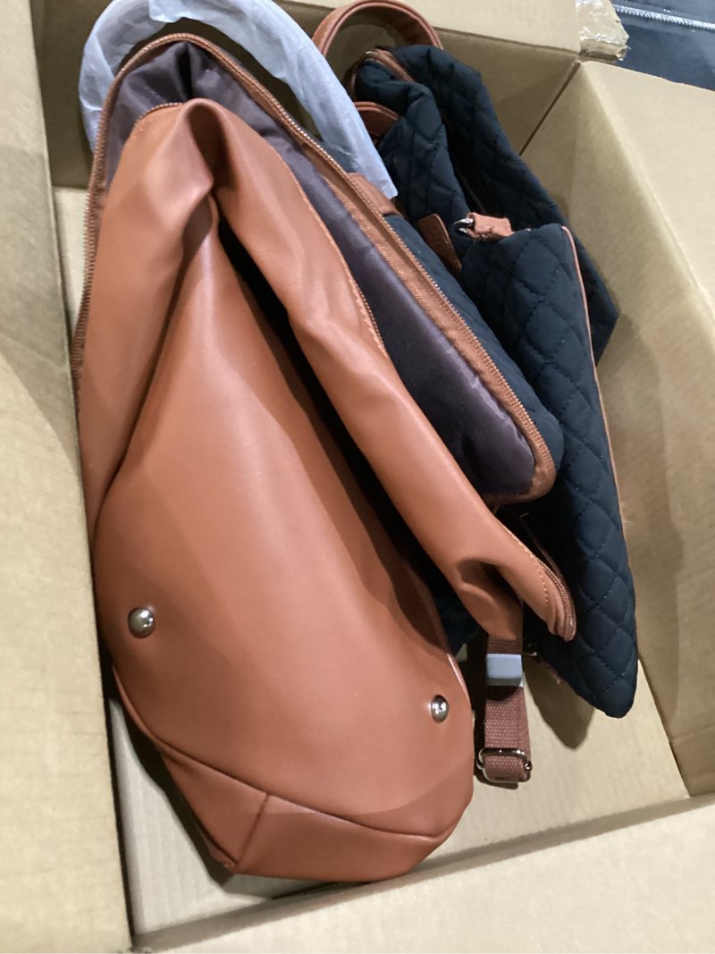 Condition photo showing Good Condition for Faux Leather Messenger Bag for Men | 17-17.3 Inch Leather Mens Laptop Bag Leather Briefcasen Convertible Backpack 3 in 1 Computer Handbags Work Bag Shoulder Crossbody Bag Office | Vintage Brown Brown-1