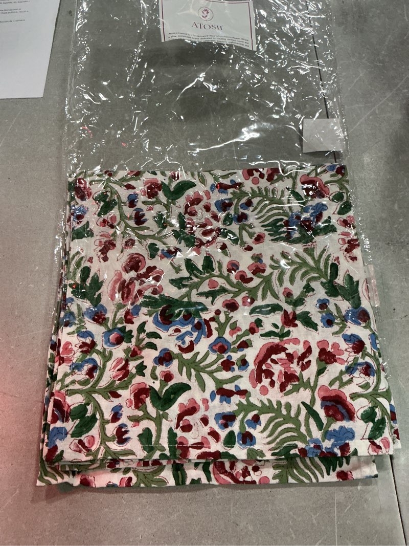 Condition photo showing Good Condition for atosii ambrosia floral 100% cotton fall cloth dinner napkins, handblock print, washable durable linen for everyday use wedding parties outdoors christmas thanksgiving i 20 x 20 inches i set of 4 ambrosia floral 20" x 20" (set of 4)