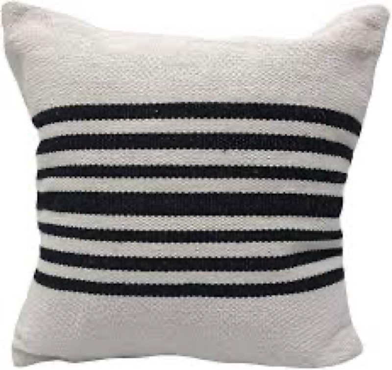 LR Home Cover and Polyfill Insert Included Throw Pillow, 22" x 22", White/Black