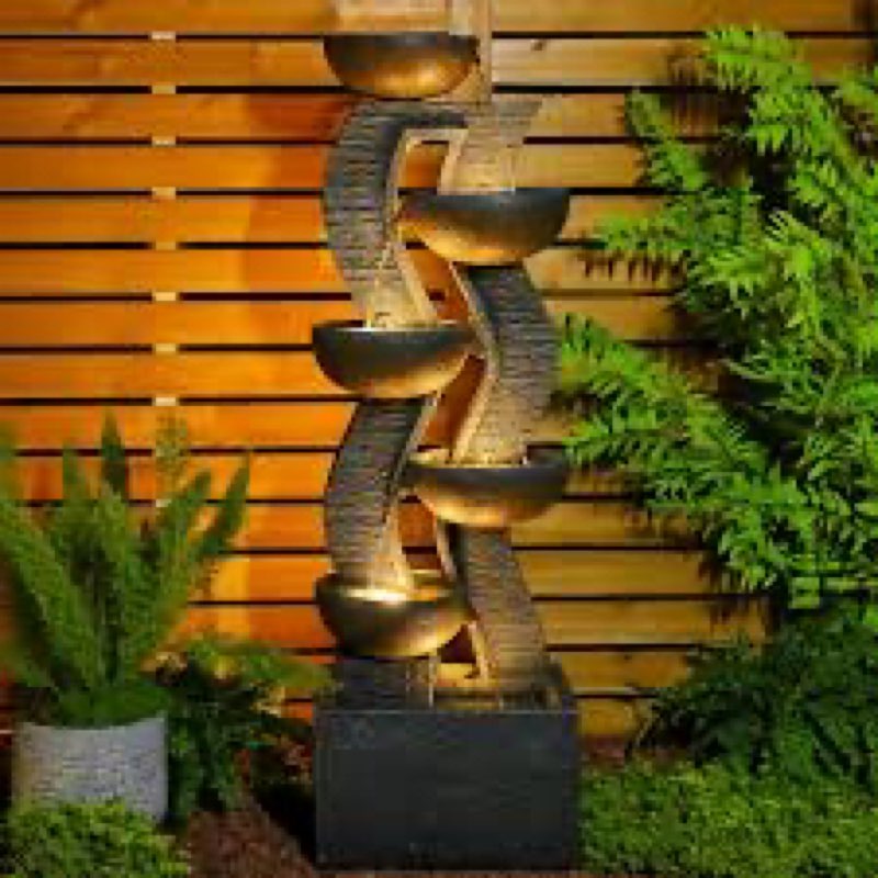 Marlina Hand Crafted Weather Resistant Floor Fountain with Light