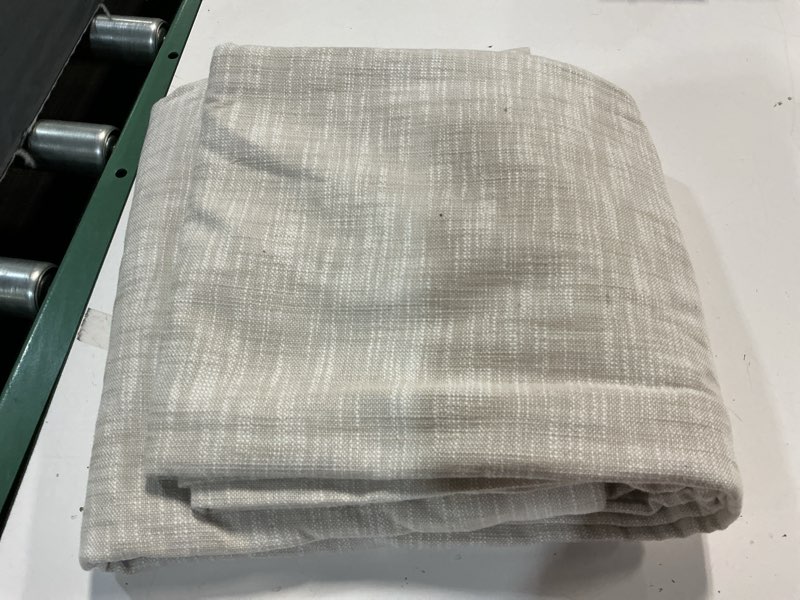 Condition photo showing As Is for quince textured cotton curtain oatmeal 48x84 inch