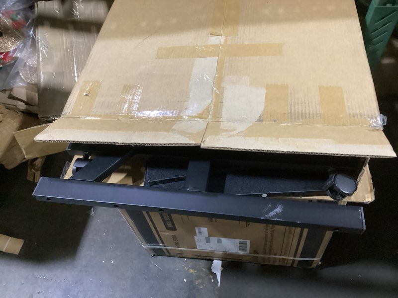 Condition photo showing Good Condition for dripex computer desk for small spaces, 27.5 inch small computer desk, 3 tier compact desk with monitor shelf and bottom storage shelves, space saving desk, black