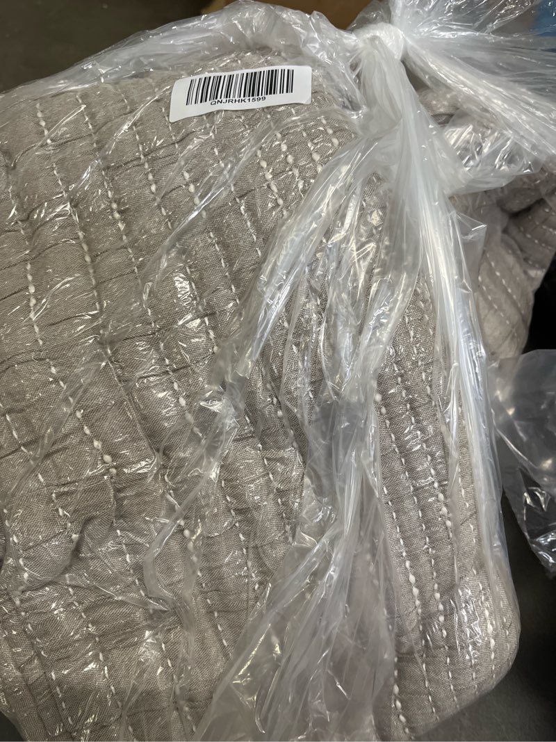 Condition photo showing Good Condition for organic cotton channel stitch coverlet set, full/queen, taupe