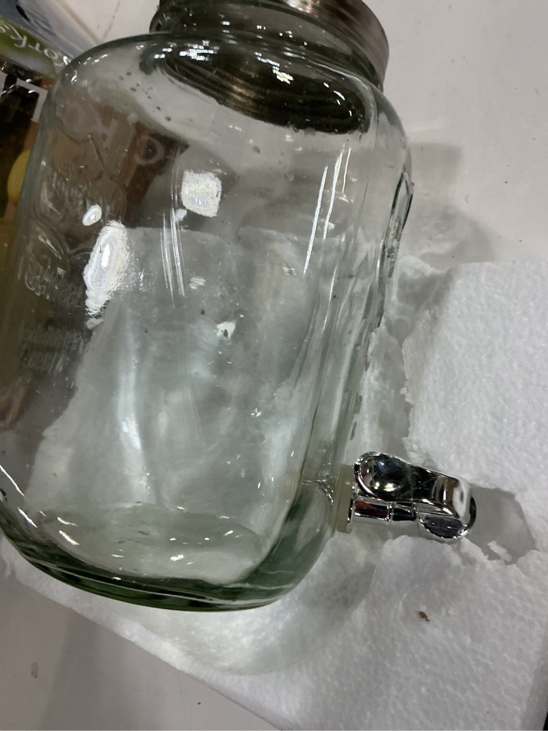 Condition photo showing As Is for Circleware Yorkshire 2-Gallon Beverage Dispenser, Clear