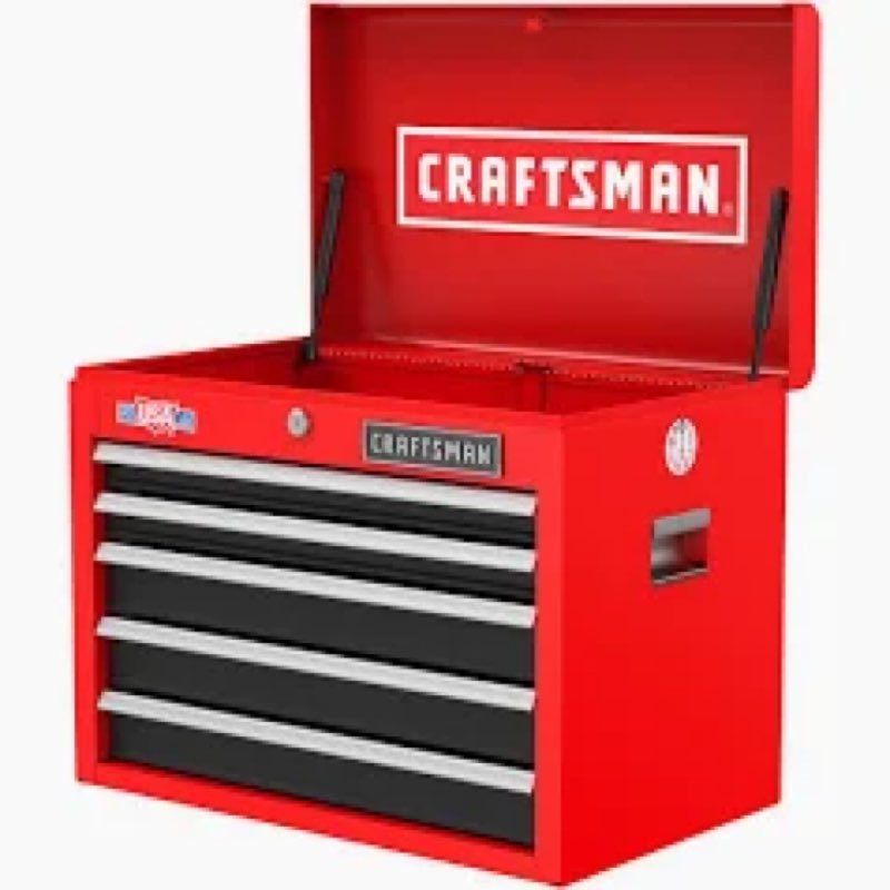 CRAFTSMAN 2000 Series 26.09-in W x 19.8-in H x 16.03-in D 5 -Drawer Steel Tool Chest ( Red and Black ) | CMST98263RB
