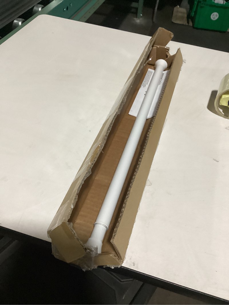 Condition photo showing Good Condition for Amazon Basics Easy to Install Spring Tension Curtain Rod, Adjustable 24-36" Width - Nickel, Classic Finial, 7 Pound Weight Capacity Nickel 24-36" Indoor