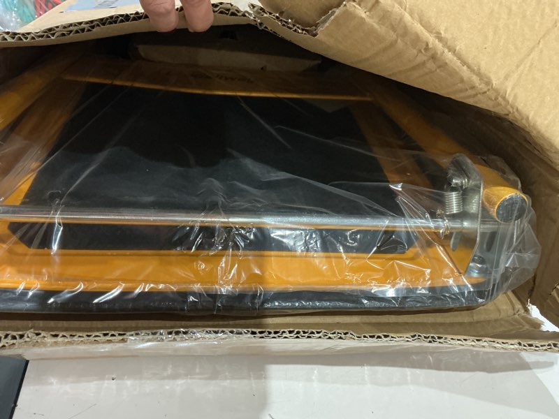 Condition photo showing Good Condition for leadallway foldable push cart platform cart 330lbs capacity 4 wheels 28.7x18.5x32.3inches yellow small flatbed cart yellow 330lbs