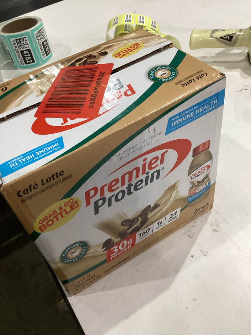 Condition photo showing Good Condition for Premier Protein Shake, Café Latte, 30g Protein, No Added Sugar, 24 Vitamins & Minerals to Support Immune Health, 11.5 fl oz, 6 Pack (Packaging May Vary) Cafe Latte 11.5 Fl Oz (Pack of 6)
