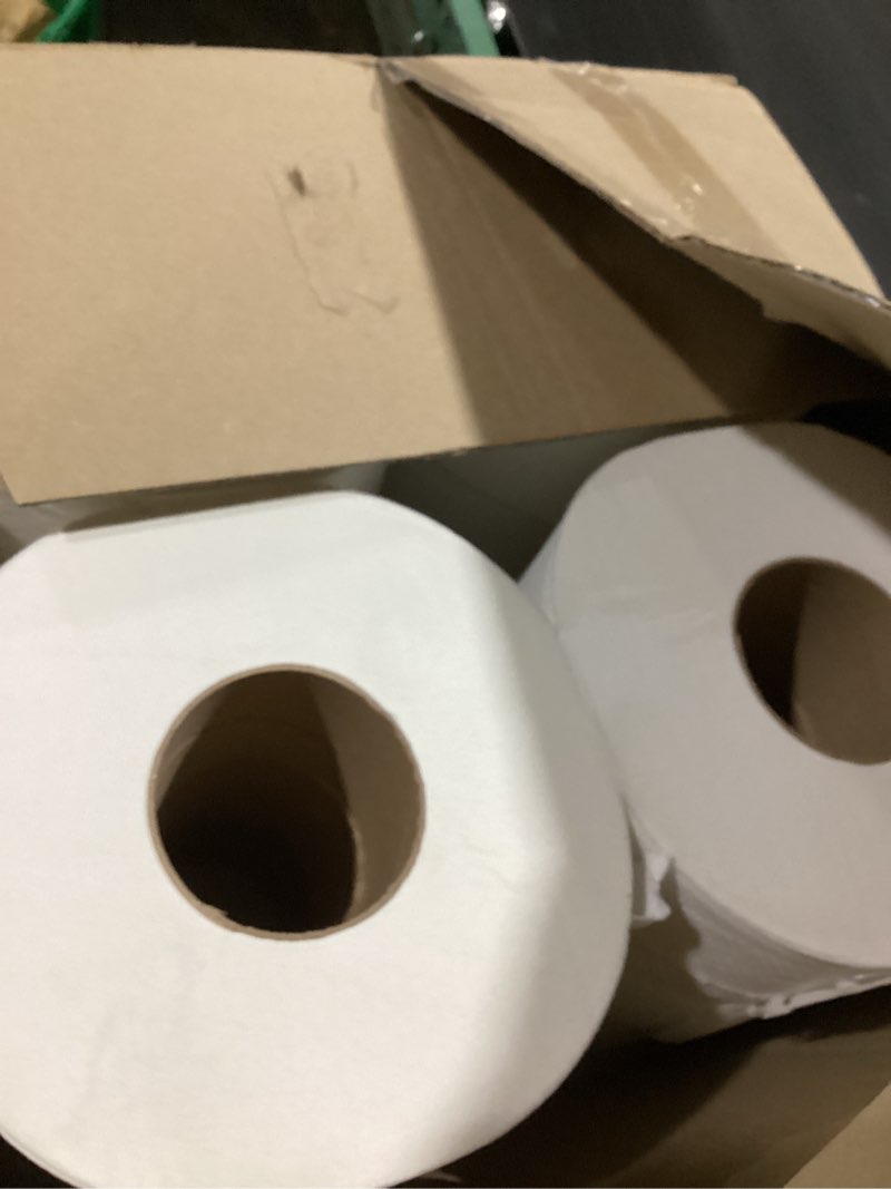 Condition photo showing Good Condition for genuine joe jumbo roll bath tissue - 2-ply white toilet paper, 3.3" x 650' per roll, 12 count bulk pack, recycled fiber, commercial grade for dispensers 3.25" x 650' (pack of 12)