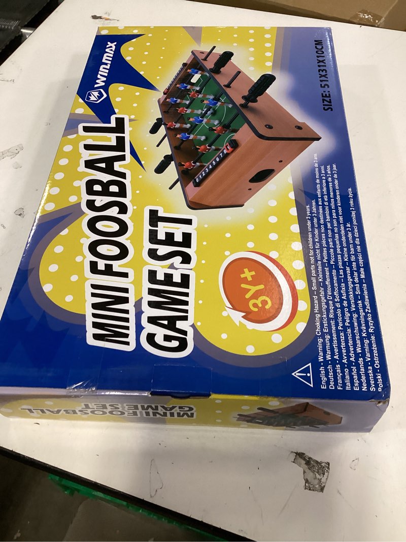 Condition photo showing New/Like New for WIN.MAX Mini Foosball Table (Upgrade) 20-Inch Foosball Table Adult Size Top Football/Soccer Game Table for Kids Easy to Store