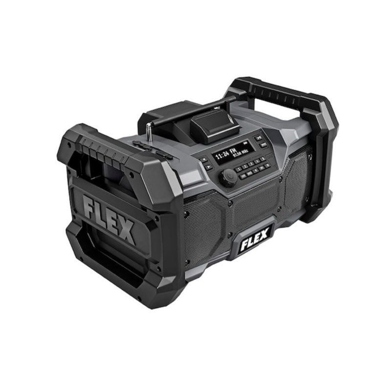 (Used sold as is)Flex 24V Jobsite Radio IP64 Bluetooth (radio/black and grey used )FX5351-Z