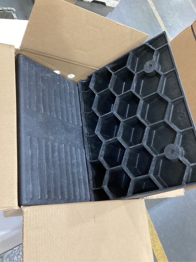 Condition photo showing Good Condition for rubber curb ramps for driveway curb ramps for sidewalks door ramps for thresholds heavy duty 2 pack 5 inch rise ramps for wheelchairs shed ramp for riding mower 7000lbs powersport loading 5"inch