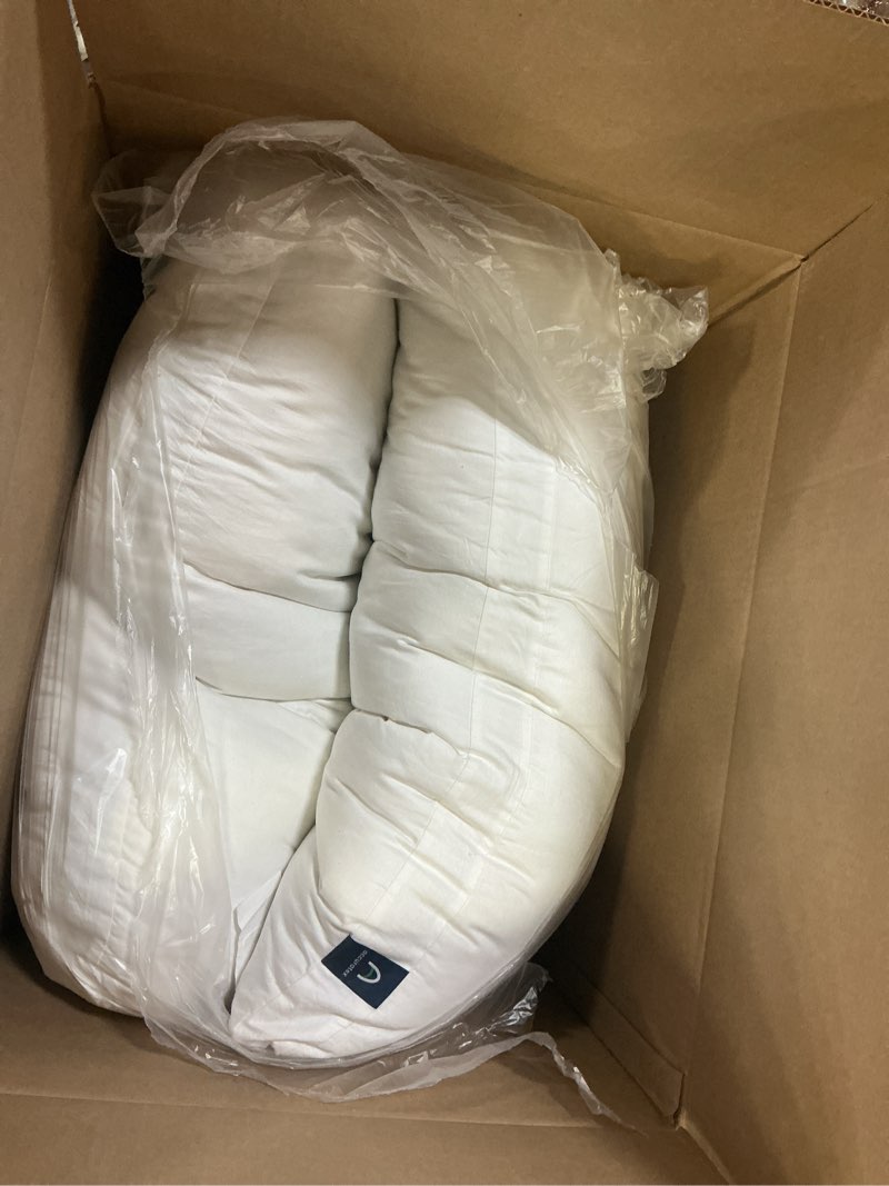 Condition photo showing Good Condition for accuratex pillows king size set of 2, hybrid shredded memory foam pillow[adjustable loft], fluffy down alternative fill removable cotton cover, firm supportive pillow for side back sleepers white king (pack of 2)