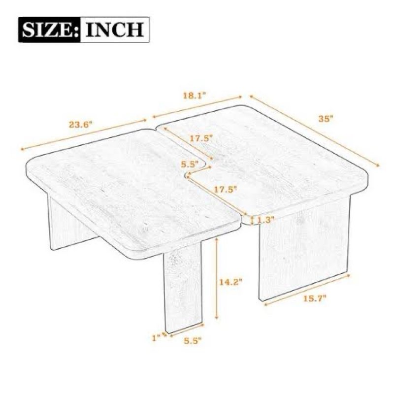 Brown rectangle table splice design
