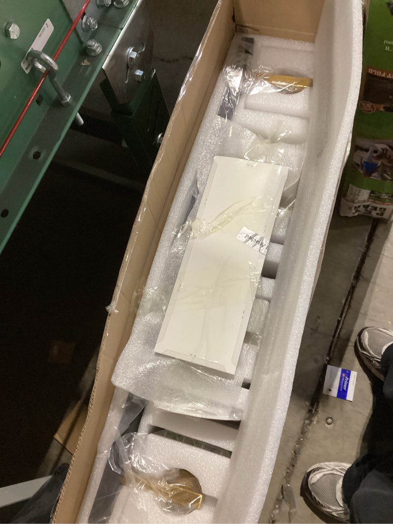 Condition photo showing Good Condition for Modern Bathroom Vanity Light 4-Lights Black Gold Crystal Bathroom Wall Light Vanity Light Fixtures?28.34-inch Modern Minimalist Design Black+Gold Straight 4-Light