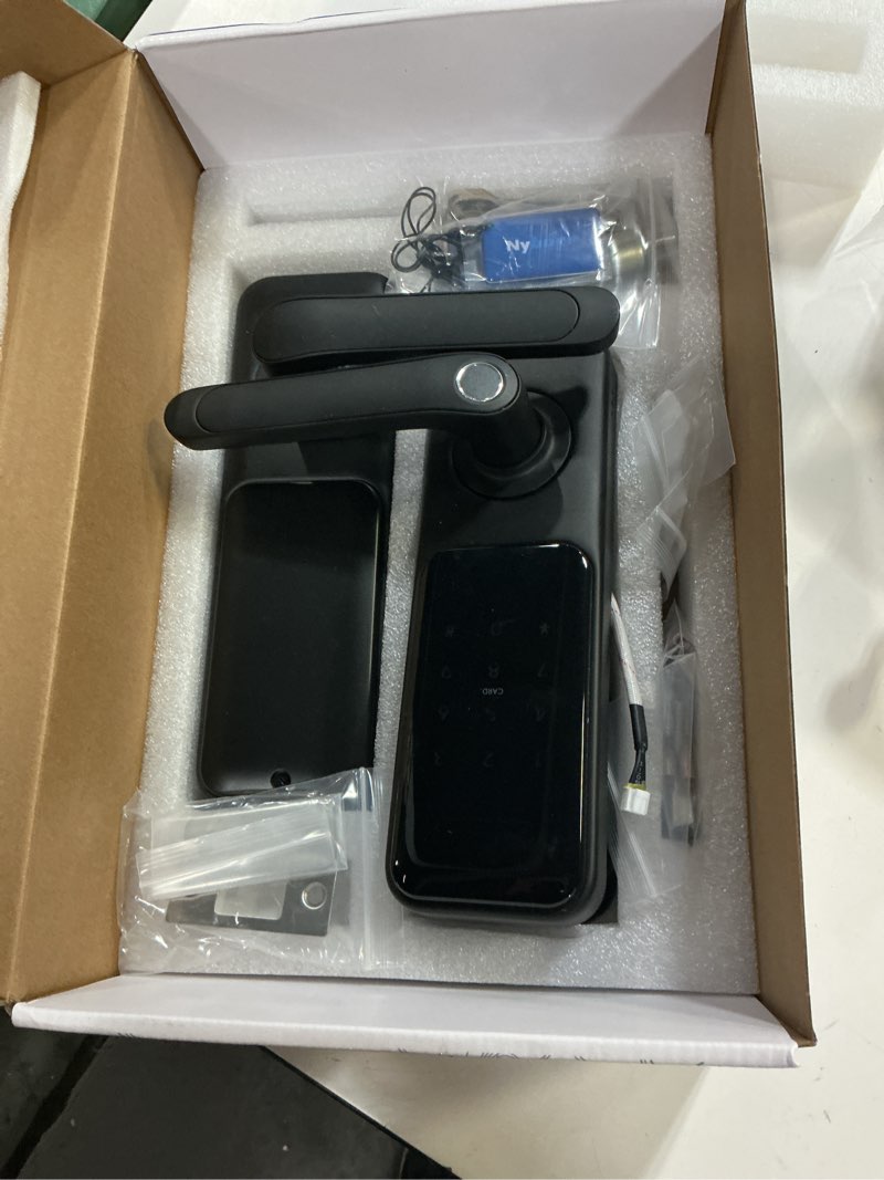 Condition photo showing Good Condition for fingerprint smart door lock with handle: keyless entry keypad lock for front door, nyboer electronic digital lock, lockset replacement for exterior doors a-smart lock