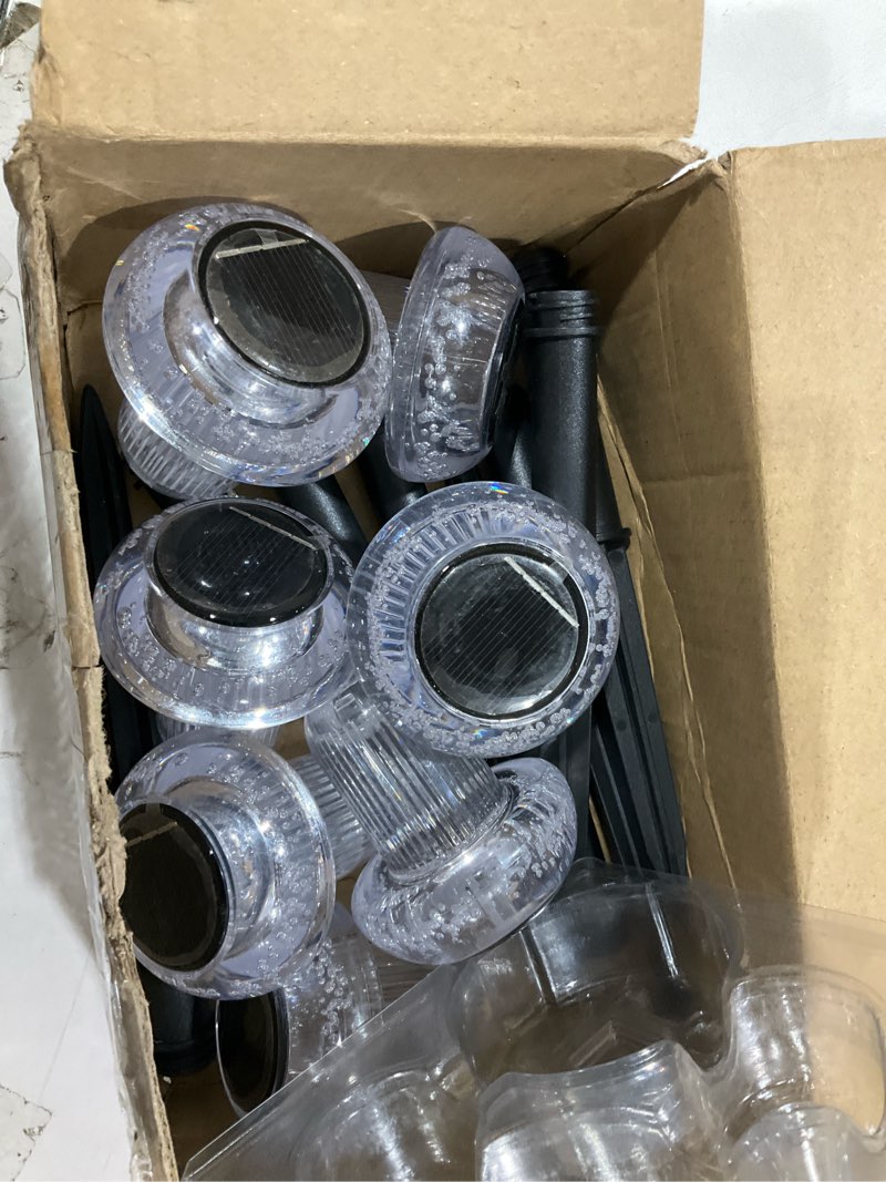 Condition photo showing Good Condition for priddop solar lights outdoor pathway waterproof 8 pack color changing led acrylic mushroom decorative garden lights for yard landscape patio outside decorations 8 pack multicolor