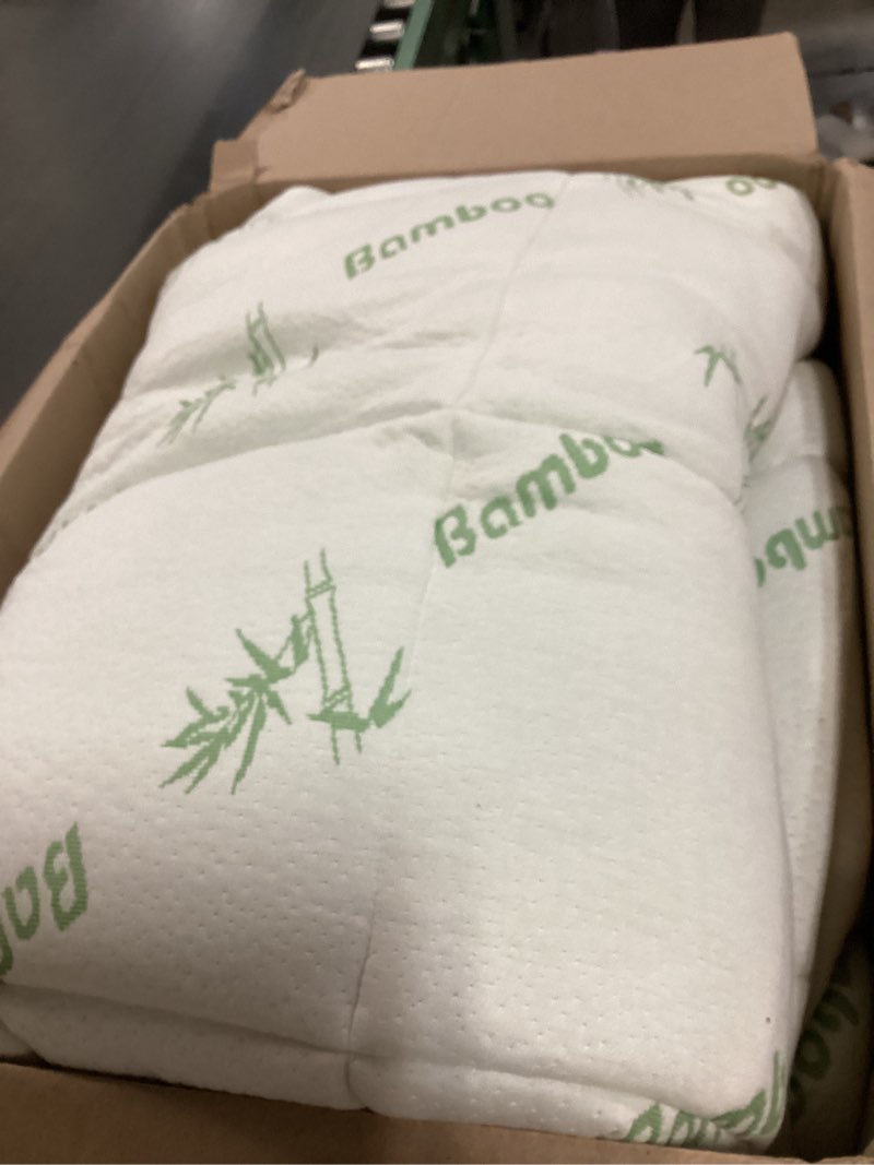 Condition photo showing Good Condition for Ultra Soft King Size Mattress Topper - Viscose Made from Bamboo Pillow Top Mattress Pad for Back Pain Relief - Naturally Cooling for Hot Sleepers, Green Green King