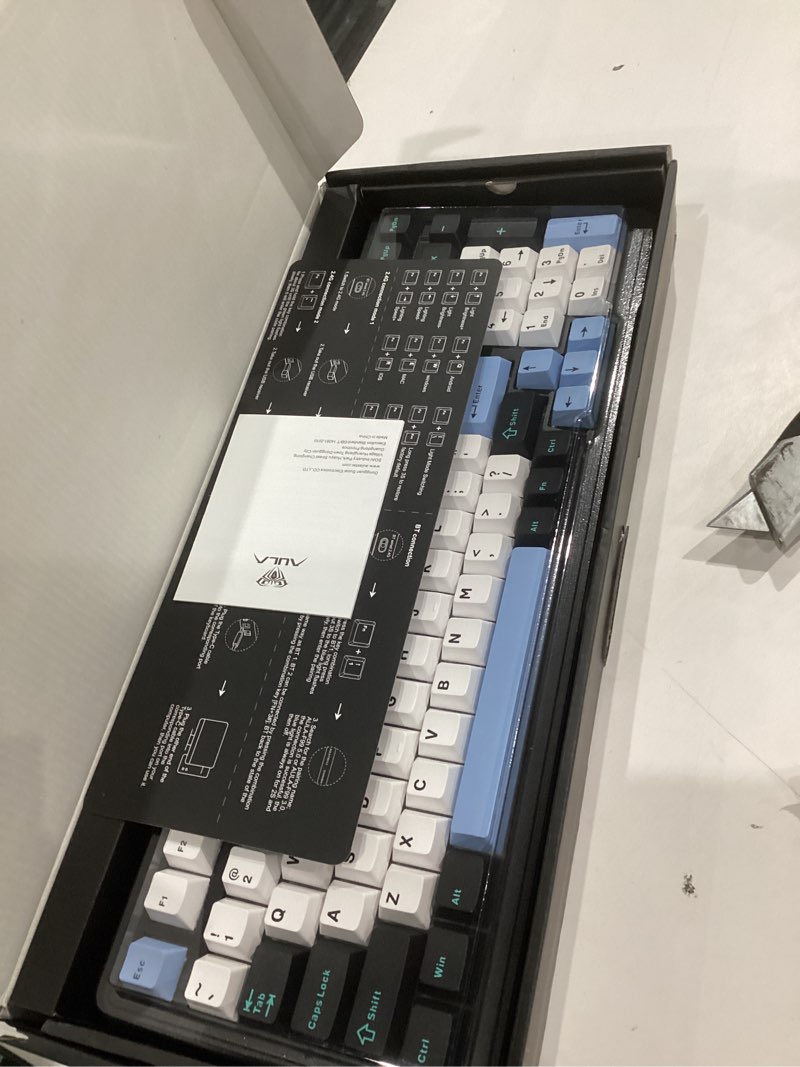 Condition photo showing item condition for AULA F99 Wireless Mechanical Keyboard,Tri-Mode BT5.0/2.4GHz/USB-C Hot Swappable Custom Keyboard,Pre-lubed Linear Switches,RGB Backlit Gaming Keyboards for PC/Tablet/Xbox/PS4/PS5 Blue&White&Black