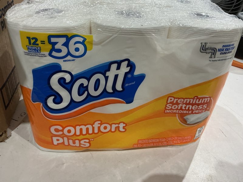 Condition photo showing New/Like New for 48 rolls triple roll white scott comfort plus