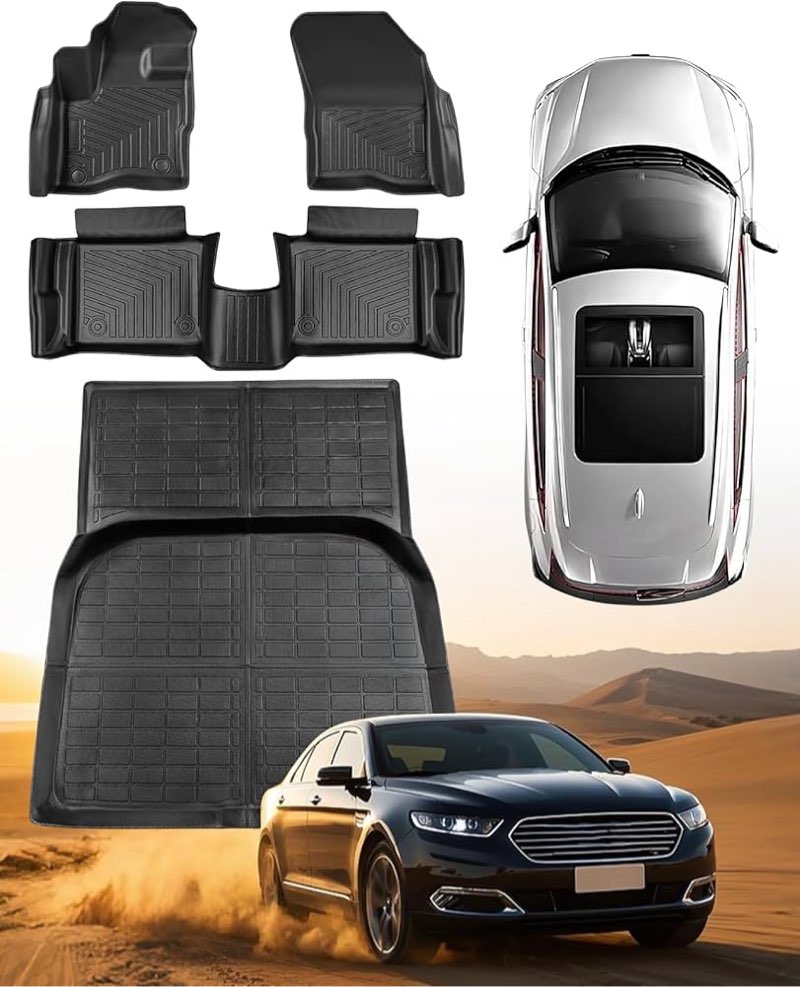 All Weather Floor Mats for Ford Taurus 2010-2019 Floor Mats & Trunk Mat for Ford Taurus Accessories 
