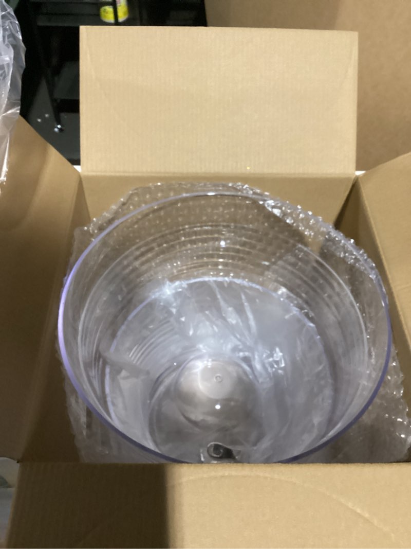 Condition photo showing As Is for Tioncy 2 Pcs Acrylic Beverage Dispenser with Spigot 2.7 Gallon/ 10 l Clear Drink Water Dispenser Countertop with Detachable Base Iced Juice Container Unbreakable for Wedding Party