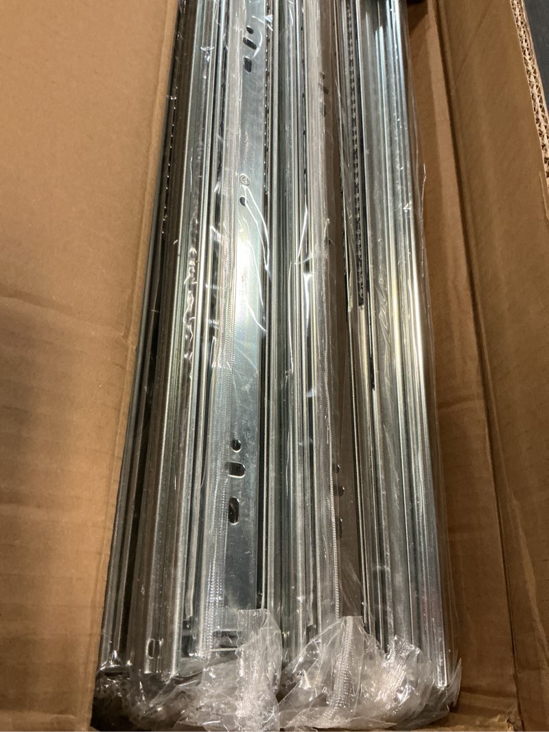 Condition photo showing Good Condition for 10 pairs of 22 inch hardware 3-section full extension ball bearing side mount drawer slides,100 lb capacity drawer slide 22 inch zinc plated