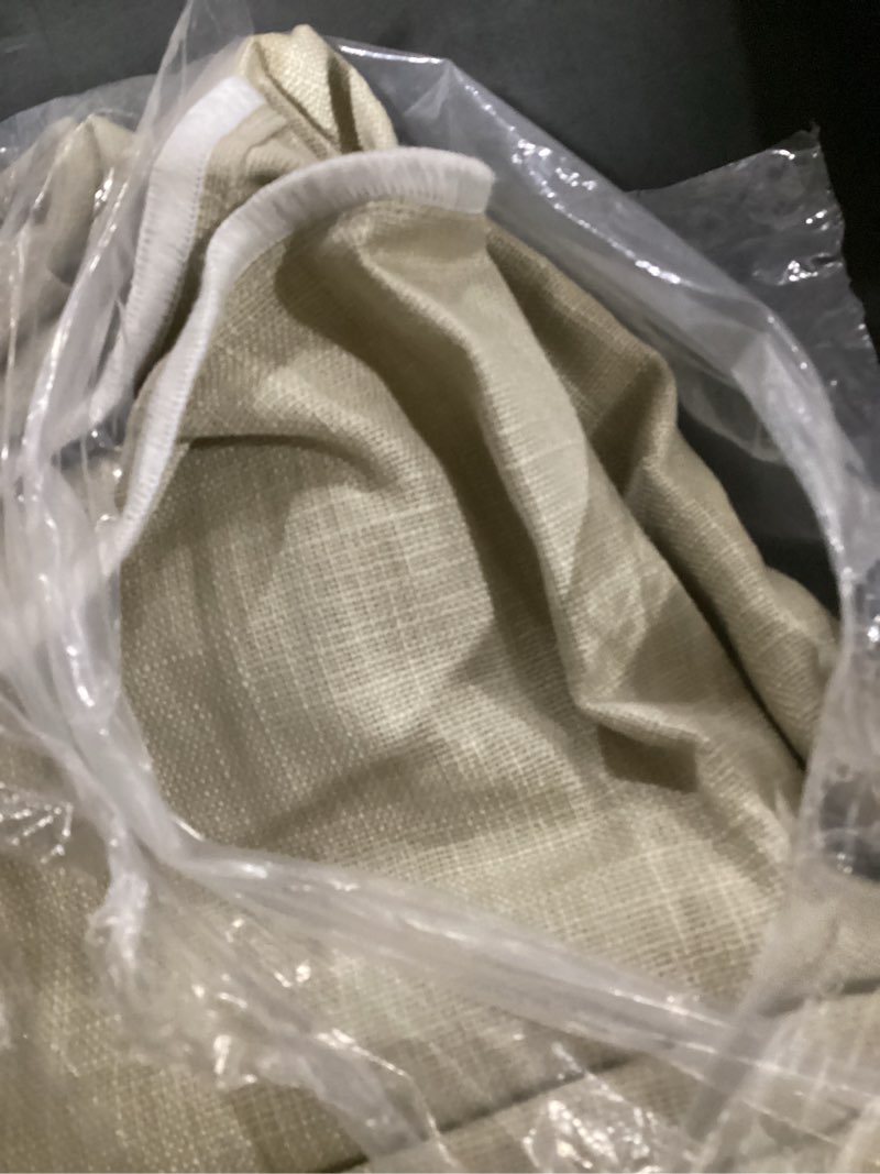 Condition photo showing Good Condition for piped edge cotton curtain, 48x96, natural/white piping