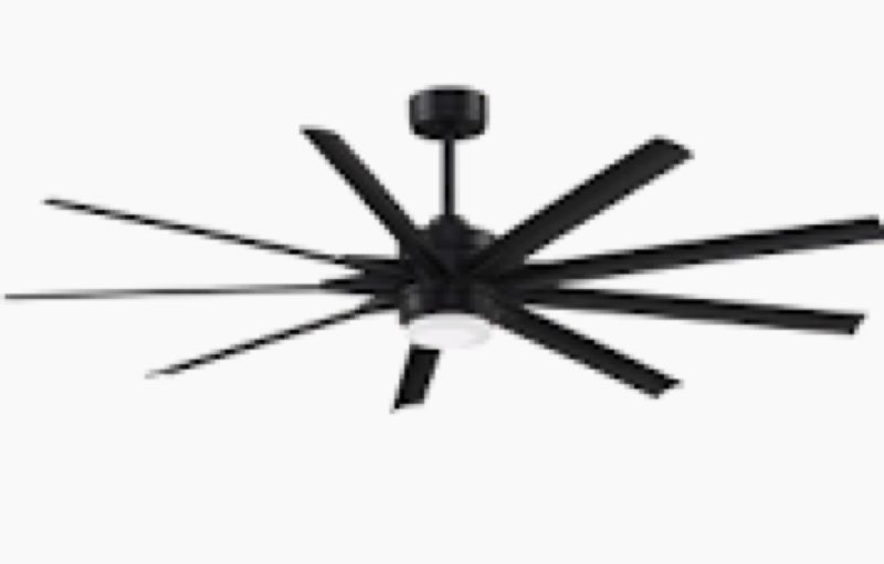 ZMISHIBO 65 Inch Industrial DC Motor Ceiling Fan, Large Ceiling Fan with 8 Aluminum Blades, 3 Downro