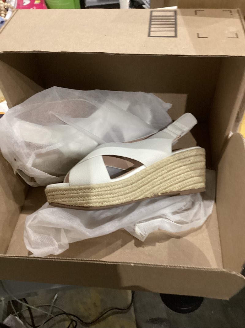 Condition photo showing Good Condition for Ladies Peep Toe Mid Wedge Heel Sandals Women's Platform Espadrilles Shoes Summer Casual Fish Mouth Sandals Comfortable Thick Bottom Walking