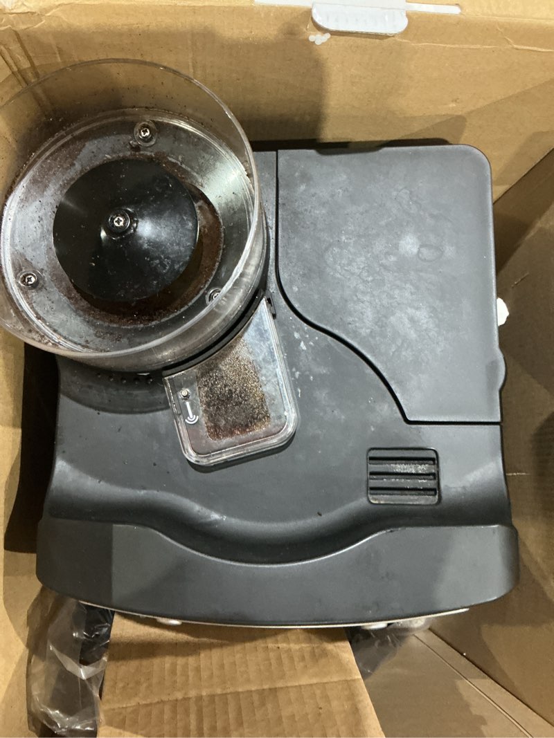 Condition photo showing As Is for capresso 465 coffeeteam ts 10-cup digital coffeemaker with conical burr grinder and thermal carafe stainless steel carafe coffeemaker