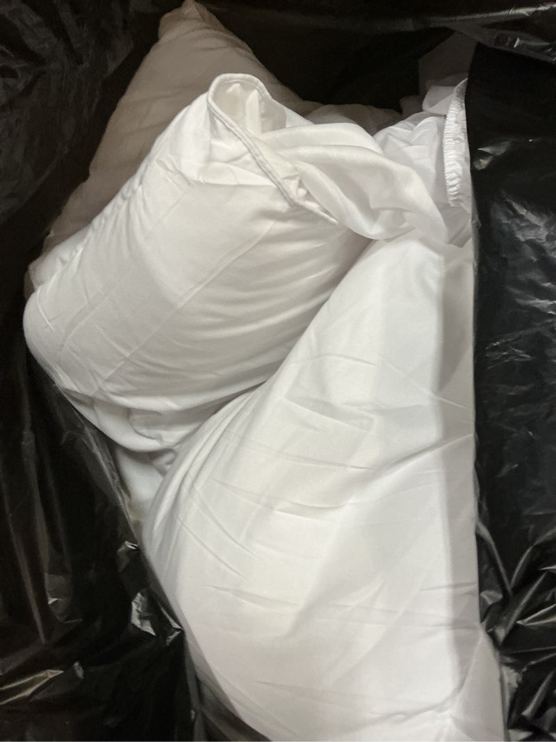 Condition photo showing As Is for elemuse full mattress topper for back pain, extra thick mattress pad cover, plush soft pillowtop with elastic deep pocket, overfilled down alternative filling white full