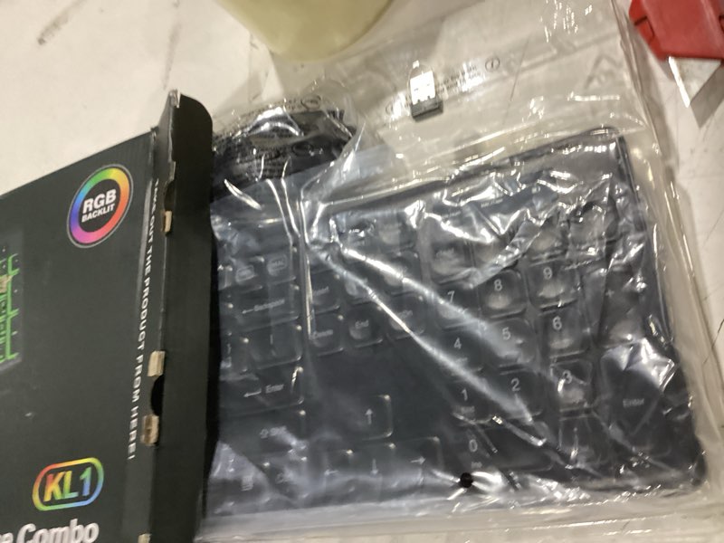 Condition photo showing Good Condition for wireless keyboard and mouse combo, rgb backlit, rechargeable & light up letters, full-size, soft typing, sleep mode, 2.4ghz quiet keyboard set for mac, windows, laptop, pc, trueque km42pro (black)