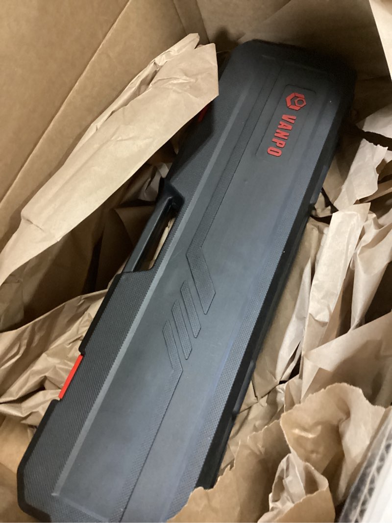 Condition photo showing As Is for VANPO Flex Head Torque Wrench, 20-160 Ft.lb/27.1-217 Nm, 1/2-Inch Drive Click Torque Wrench, Dual Range Scales 72-Tooth Adjustable Torque Wrench with 1/2'' to 3/8'' Adapter, 125 mm Extension Bar 1/2-inch Drive 20-160 Ft.lb/27.1-217 Nm