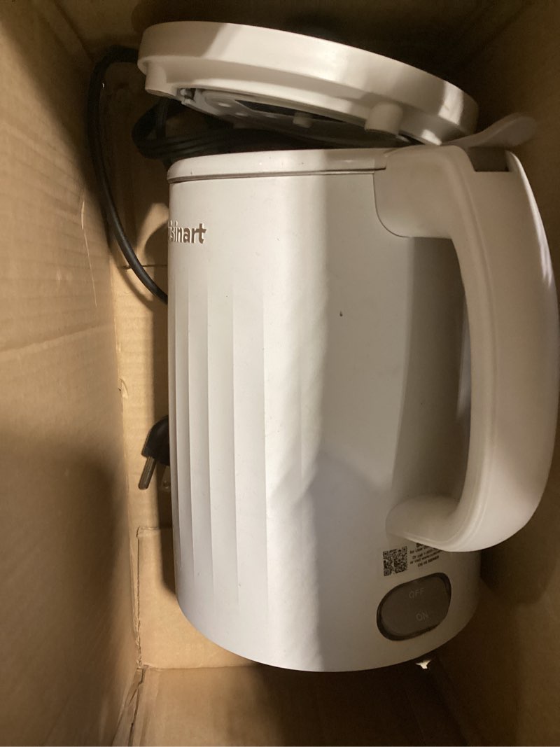 Condition photo showing Good Condition for Cuisinart Soho 1-Liter Double Wall Electric Hot Water Kettle, Tea Kettle with Stainless Steel Interior, One Touch Operation to Boil Water for Tea, Hot Cocoa, or Instant Oatmeal, CK-10TR, Truffle Truffle 1.1 Quarts