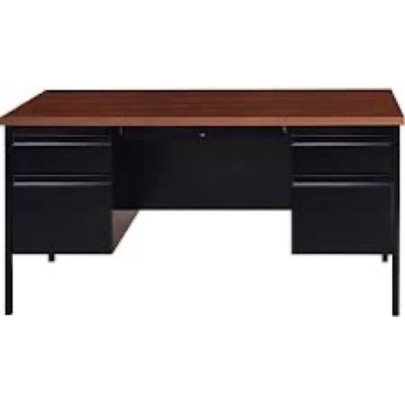 HON P3262MOP Metro Classic Double Pedestal Desk, 60" by 30" by 29-1/2", Mocha/Black