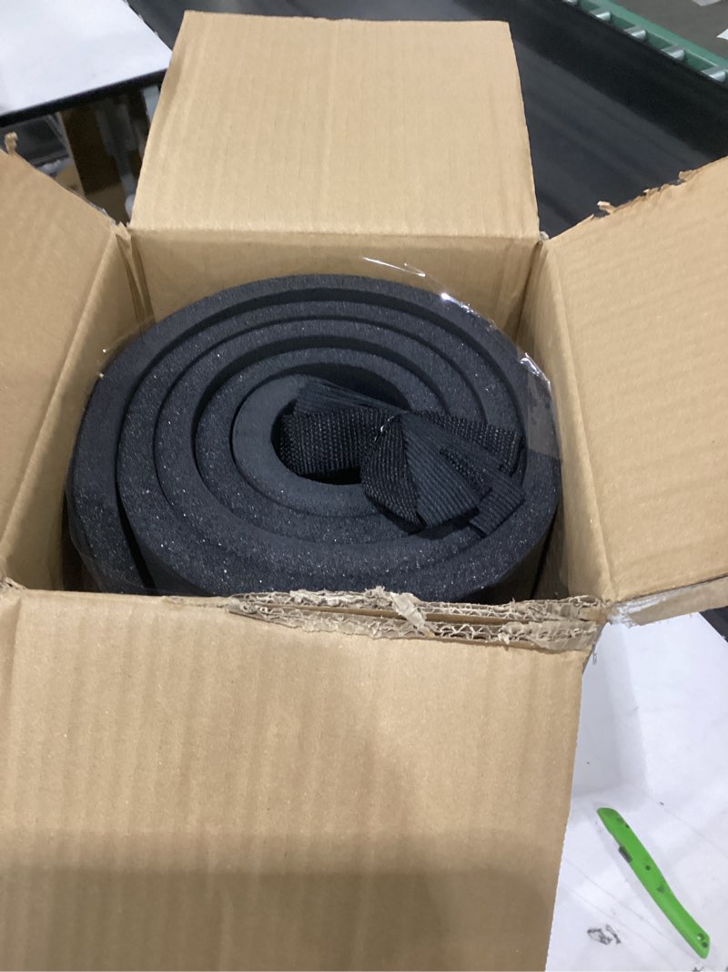 Condition photo showing Good Condition for yoga mat premium non slip thick – extra comfortable exercise mat for home workouts, pilates, stretching & gym – cushioned nbr foam, gym mat with strap, for women & men black 74.5 x 24 x 0.6 in