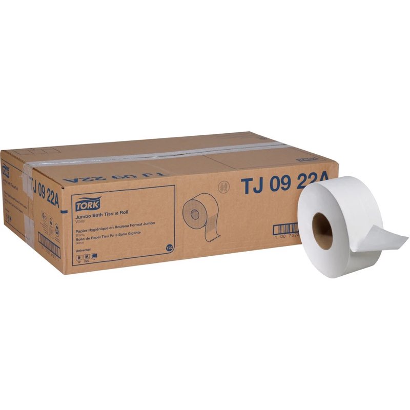 Tork Jumbo 2 Ply Bath Tissue, 3.5" x 1000 ft., 12 rolls /case