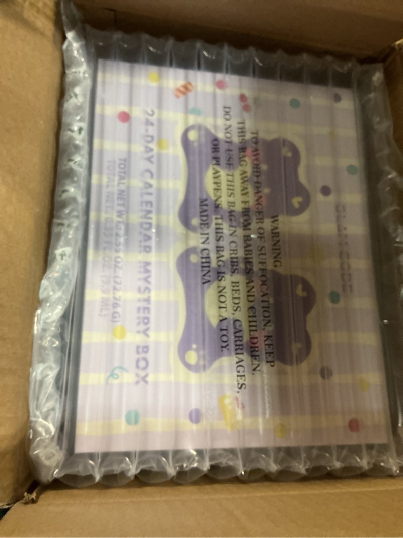 Condition photo showing Good Condition for glam code girls makeup gift set for teens, happy birthday box, makeup kit for teenager girls, birthday surprise 24 pcs mystery makeup box with mirror #purple
