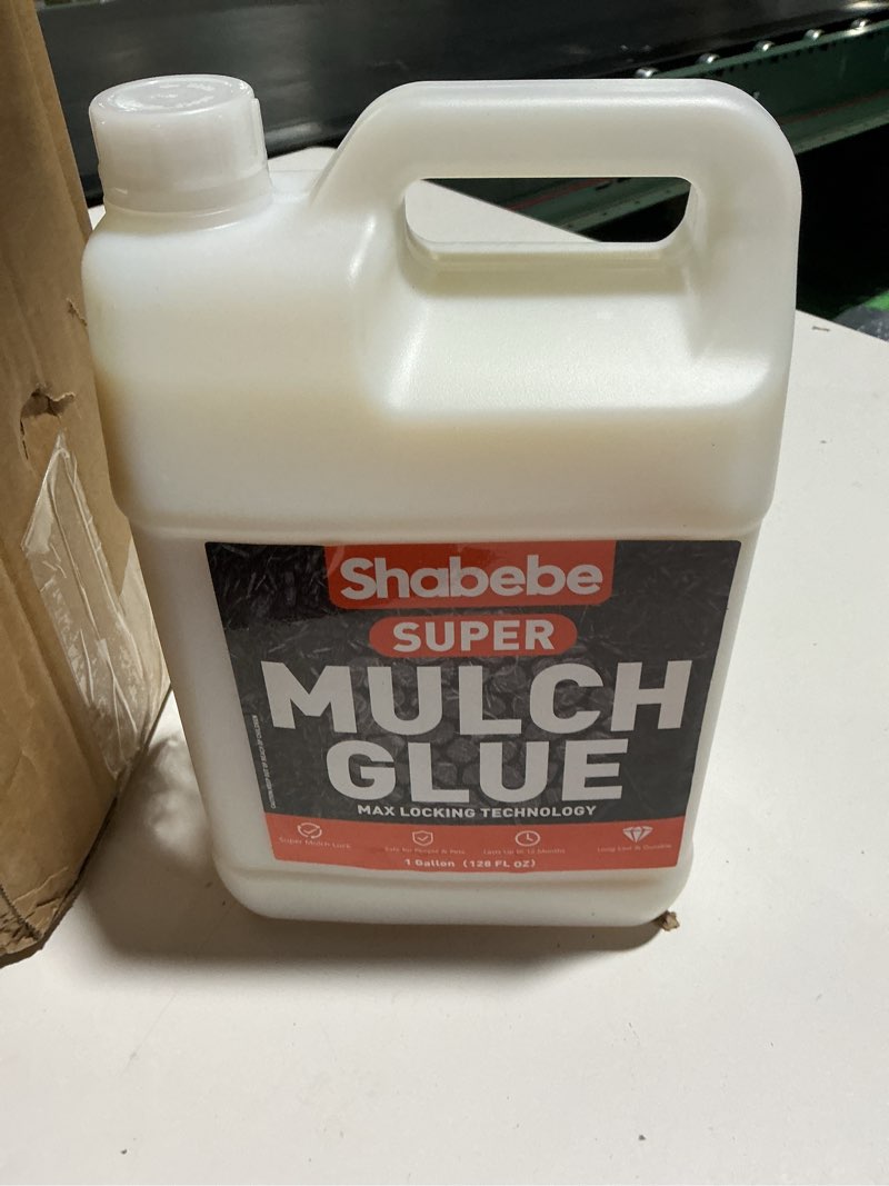 Condition photo showing Good Condition for mulch glue,1gallon rock glue for landscaping with sprayer, no-toxic long-lasting, strong pebble binder, pea gravel binder for garden, pine straw for outdoor, mulch lock pea gravel stabilizer 1 gallon mulch glue+spray