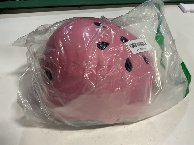Condition photo showing Good Condition for kids bike helmet, adjustable and multi-sport, from toddler to youth, 3 sizes pink small: 18.9" - 21.3"