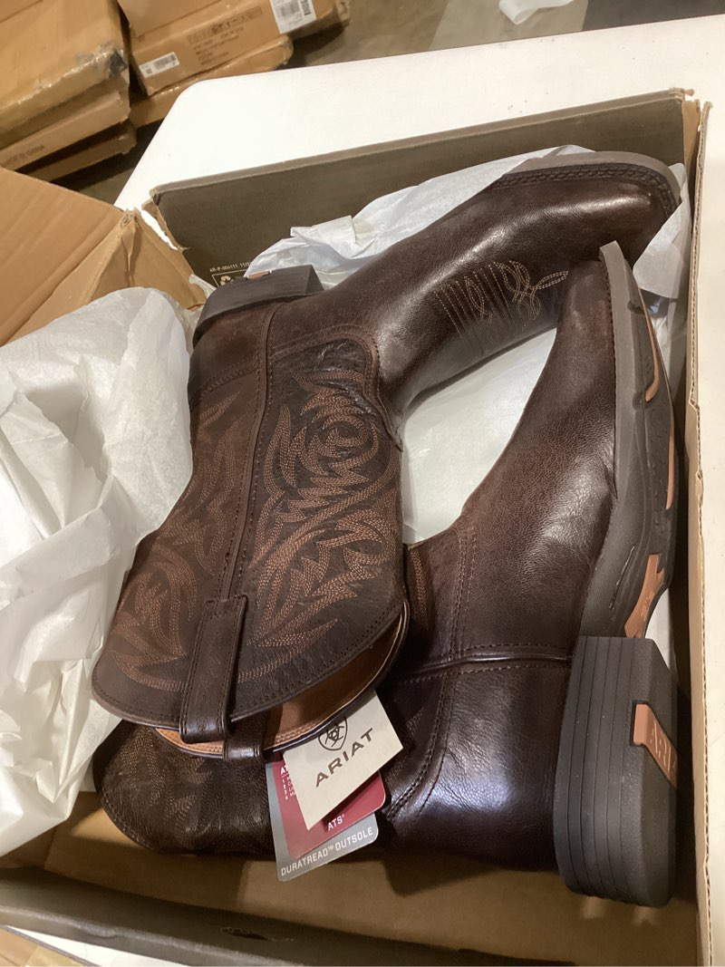 Condition photo showing New/Like New for ariat men's sport herdsman 10.5 wide burnished chocolate
