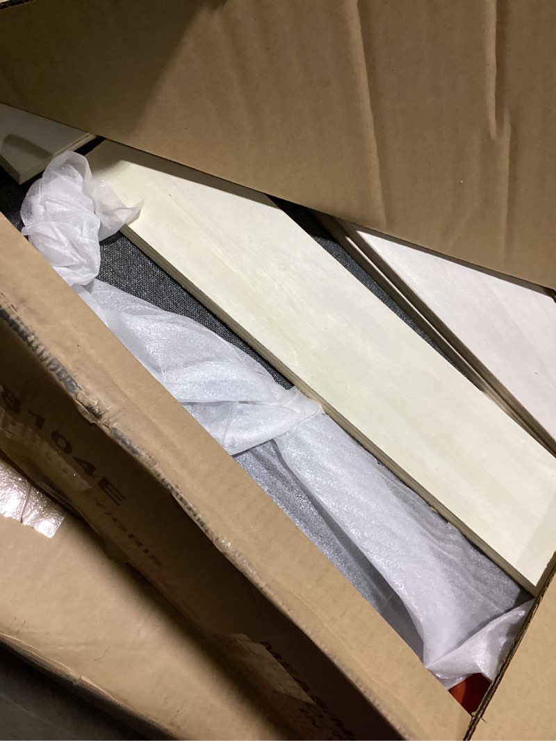 Condition photo showing As Is for only 1 out of 2.. merax twin xl size modern upholstered platform bed with 2 drawers, linen sofa daybed with wood slat support, storage bed frame, space saving/gray twin xl grey
