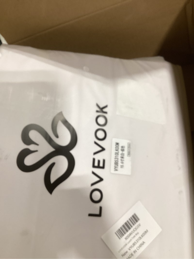 Condition photo showing New/Like New for lovevook lunch tote bag for women, 2-in-1 work tote bag with lunch compartment, insulated lunch bag & 15.6 inch laptop bag for women, ideal for teacher, nurse and camping use, white 15.6 inch white