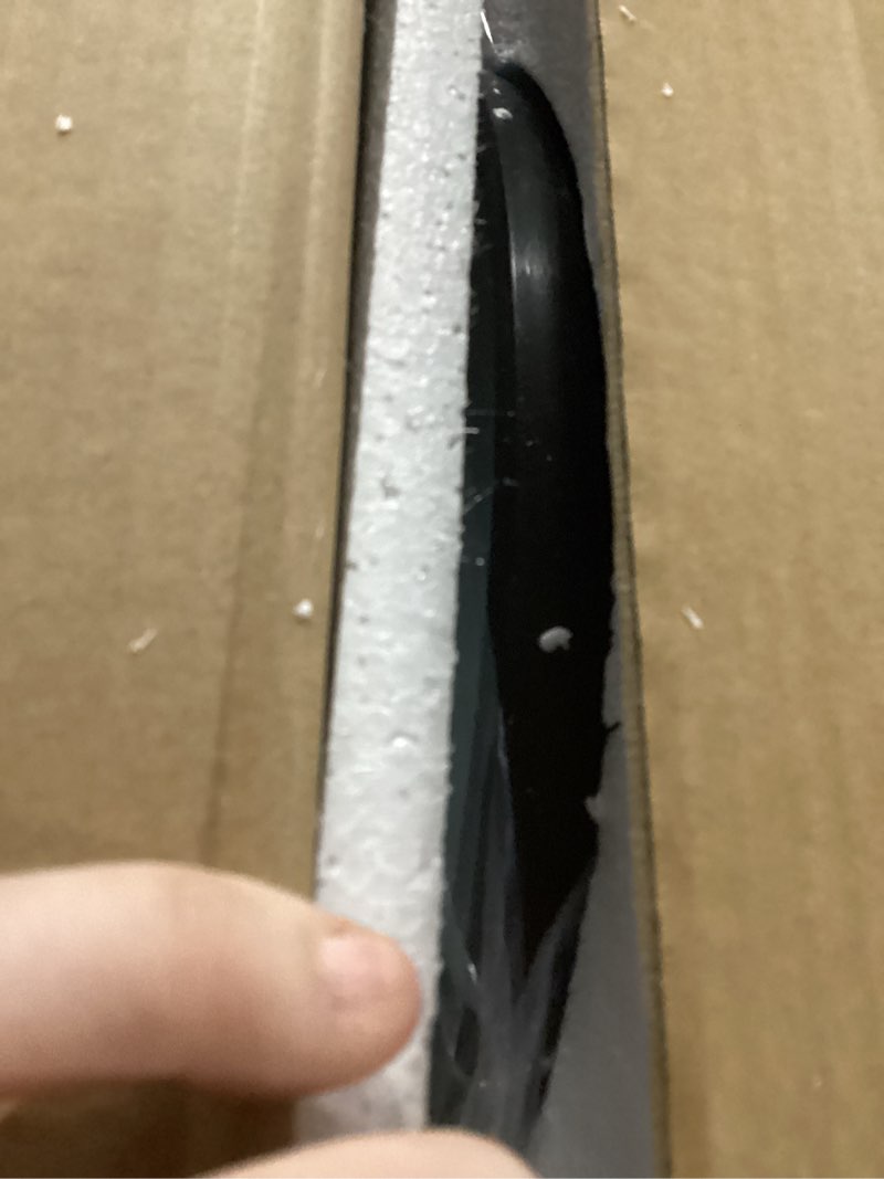 Condition photo showing Good Condition for honyee 55" x 24" wall mirror, flannel wrapped wooden frame wavy mirror, irregular mirror hanging for cloakroom/bedroom/living room, ivory white 55"l x 24"w ivory white