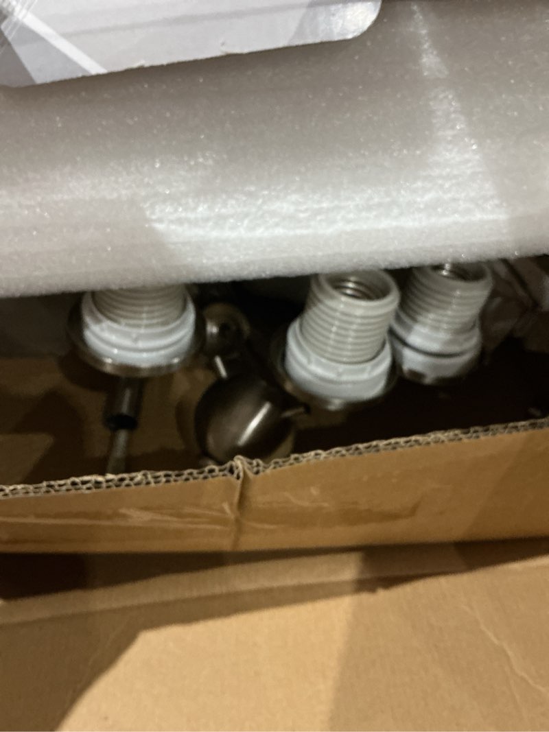 Condition photo showing As Is for kichler layla 6-light brushed nickel transitional chandelier