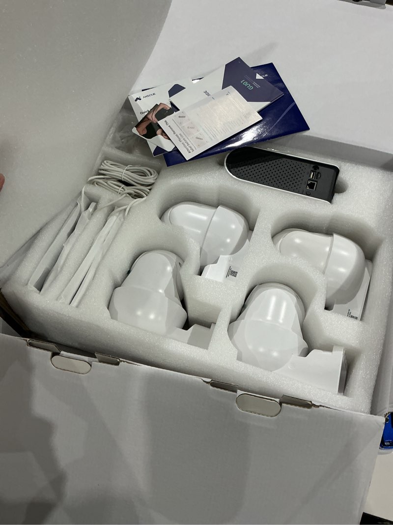 Condition photo showing Good Condition for ansque security cameras wireless outdoor home system, 4 camera kit, no subscription fees, solar powered, local storage, 365-day battery life, 360°ptz surveillance, auto tracking, 2k color night vision 4-camera-kit